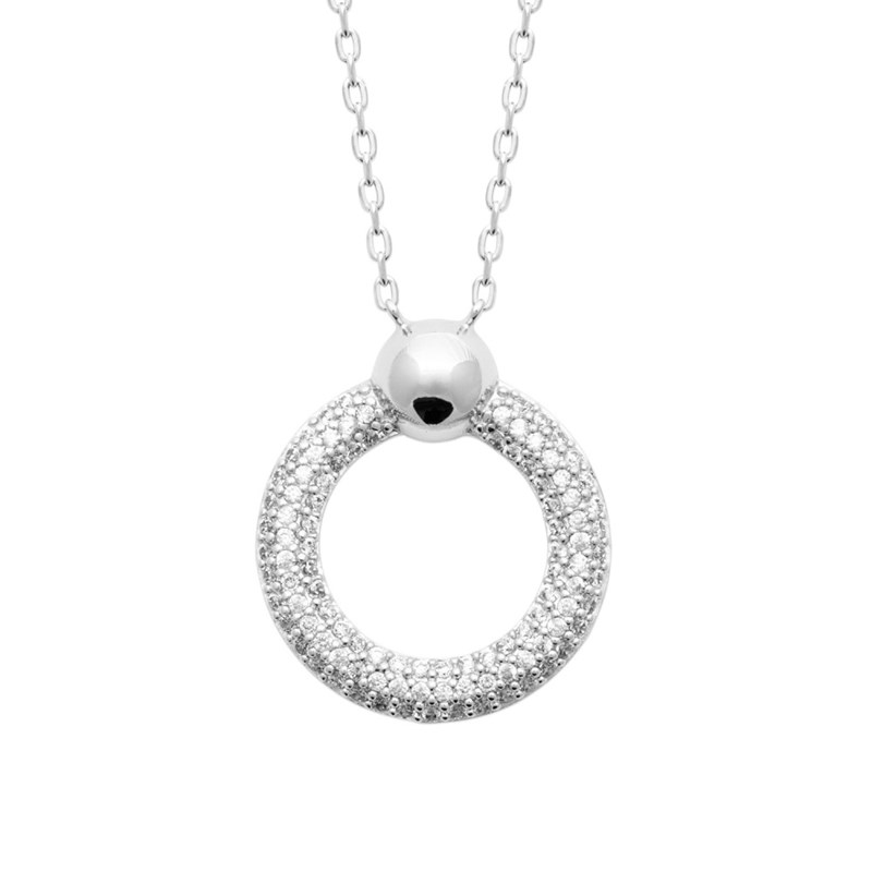 Collier Femme - Argent 925 - Oxyde de zirconium - Longueur : 45 cm