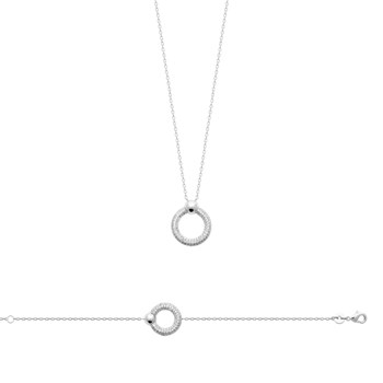 Collier Femme - Argent 925 - Oxyde de zirconium - Longueur : 45 cm