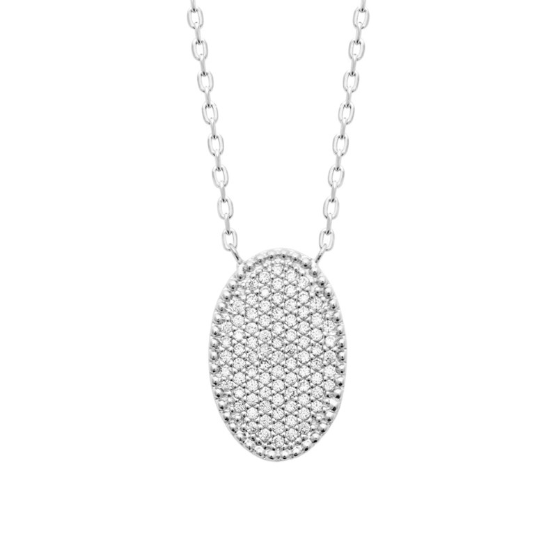 Collier Femme - Argent 925 - Oxyde de zirconium - Longueur : 45 cm