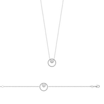 Collier Femme - Argent 925 - Oxyde de zirconium - Longueur : 45 cm