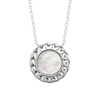 Collier Femme - Argent 925 - Nacre - Longueur : 45 cm