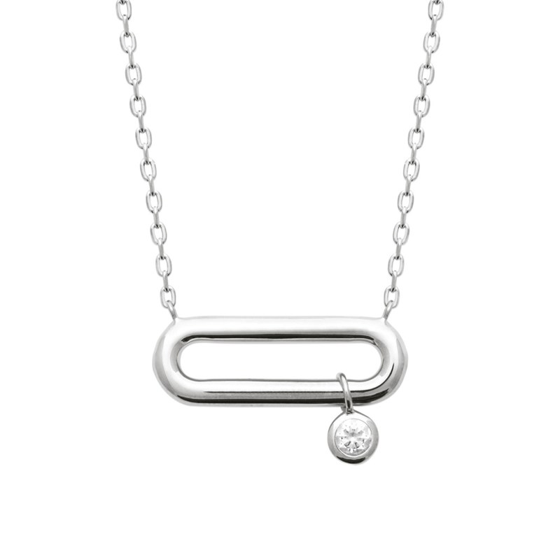 Collier Femme - Argent 925 - Oxyde de zirconium - Longueur : 45 cm