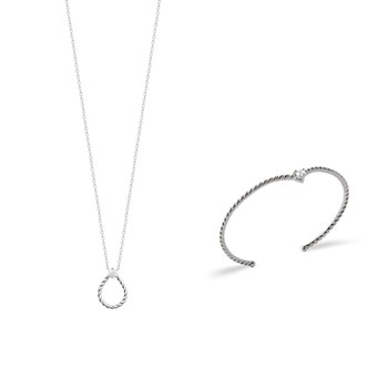 Collier Femme - Argent 925 - Oxyde de zirconium - Longueur : 45 cm
