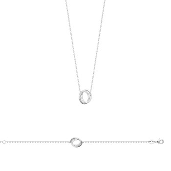 Collier Femme - Argent 925 - Oxyde de zirconium - Longueur : 45 cm