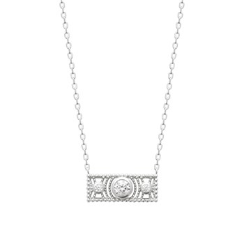 Collier Femme - Argent 925 - Oxyde de zirconium - Longueur : 45 cm