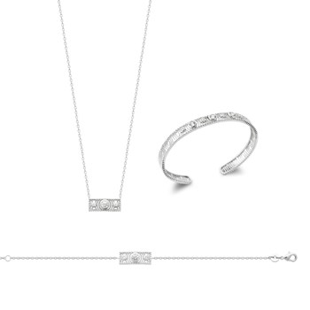 Collier Femme - Argent 925 - Oxyde de zirconium - Longueur : 45 cm