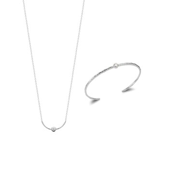 Collier Femme - Argent 925 - Oxyde de zirconium - Longueur : 45 cm