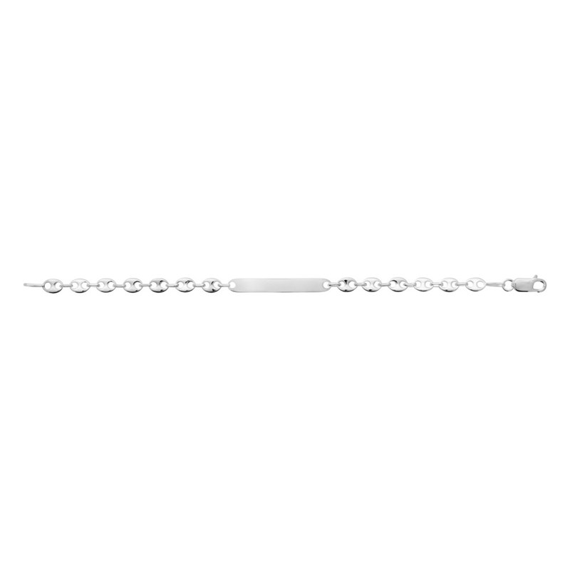 Gourmette Mixte - Argent 925 - Chaîne grain de café - Largeur : 6 mm - Longueur : 19 cm - vue 2