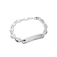 Gourmette Mixte - Argent 925 - Chaîne grain de café - Largeur : 6 mm - Longueur : 19 cm