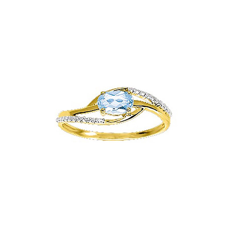 Bague Femme - topaze - Or 9 Carats