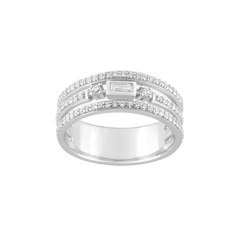 Bague femme - Oxyde de zirconium - Argent 925