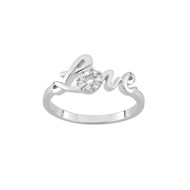 Bague love femme - Oxyde de zirconium - Argent 925