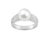 Bague perle femme - Oxyde de zirconium - Argent 925 - vue V1