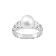Bague perle femme - Oxyde de zirconium - Argent 925
