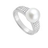 Bague perle femme - Oxyde de zirconium - Argent 925 - vue V2