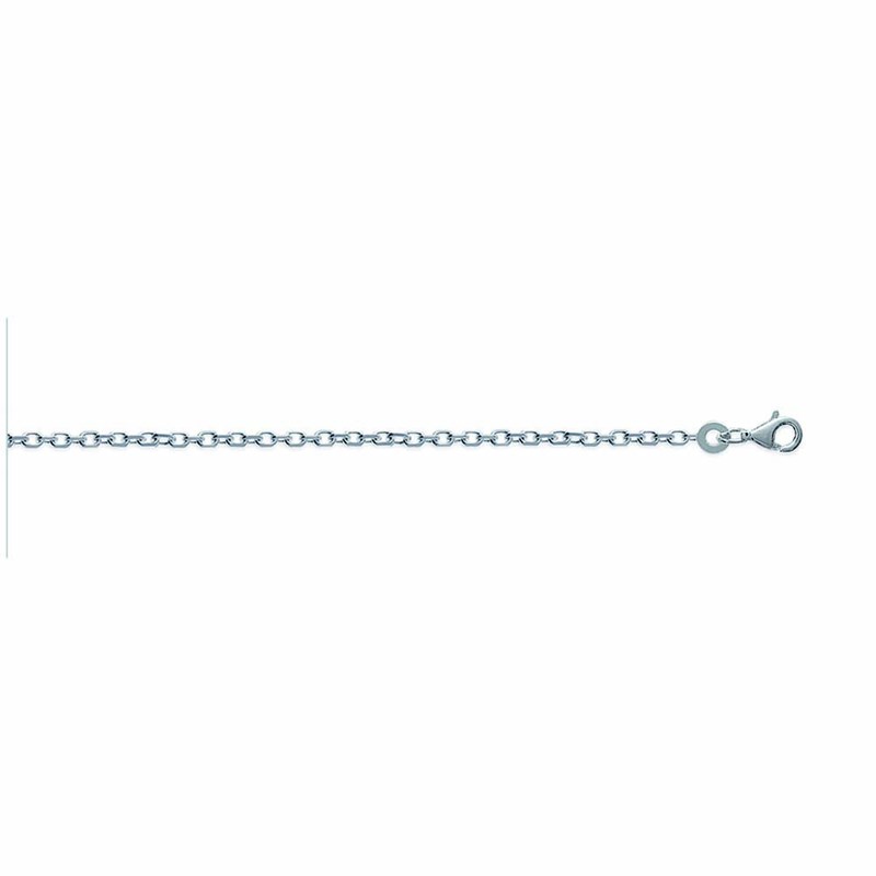 Chaine Mixte - Argent 925 - Chaîne forçat diamantée - Largeur : 1,75 mm - Longueur : 55 cm