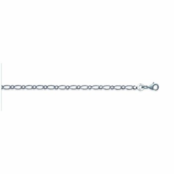 Chaine Homme - Argent 925 - Cheval alternée 1+1 - Largeur : 2,2 mm - Longueur : 45 cm