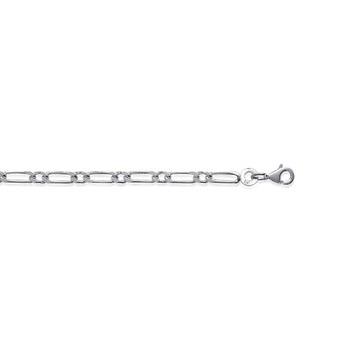 Chaine Homme - Argent 925 - Cheval alternée 1+1 - Largeur : 2,5 mm - Longueur : 45 cm