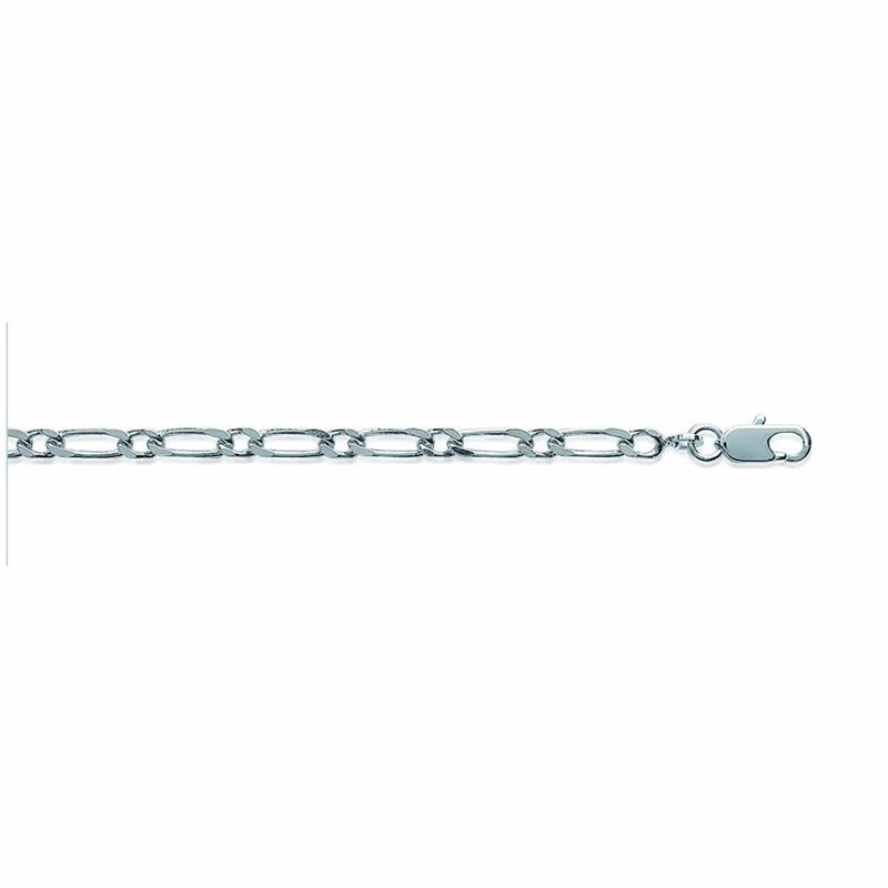 Chaine Homme - Argent 925 - Cheval alternée 1+1 - Largeur : 3 mm - Longueur : 45 cm