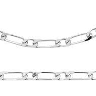 Chaine Homme - Argent 925 - Cheval alternée 1+1 - Largeur : 4 mm - Longueur : 45 cm