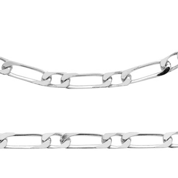 Chaine Homme - Argent 925 - Cheval alternée 1+1 - Largeur : 4 mm - Longueur : 50 cm