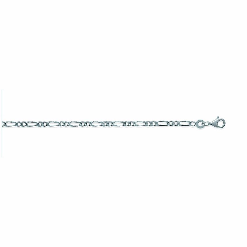 Chaine Homme - Argent 925 - Cheval alternée 1+2 - Largeur : 2,2 mm - Longueur : 45 cm
