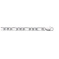 Chaine Homme - Argent 925 - Cheval alternée 1+2 - Largeur : 5 mm - Longueur : 60 cm