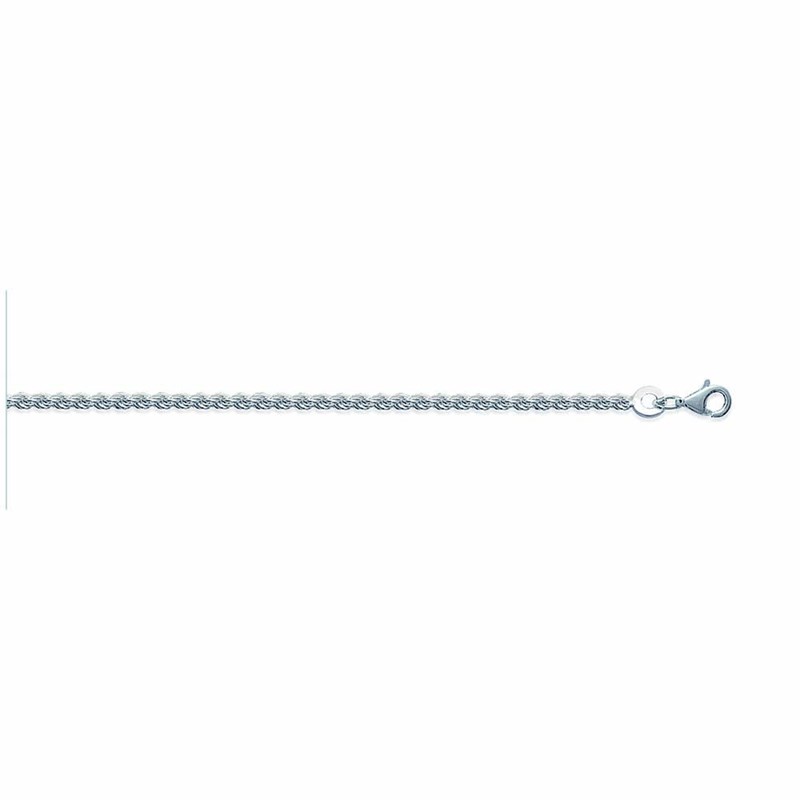 Chaine Femme - Argent 925 - Chaîne corde - Largeur : 2 mm - Longueur : 45 cm