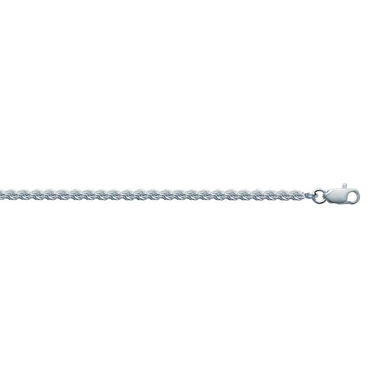 Chaine Femme - Argent 925 - Chaîne corde - Largeur : 3 mm - Longueur : 45 cm