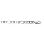 Chaine Homme - Argent 925 - Cheval alternée 1+3 - Largeur : 6 mm - Longueur : 50 cm