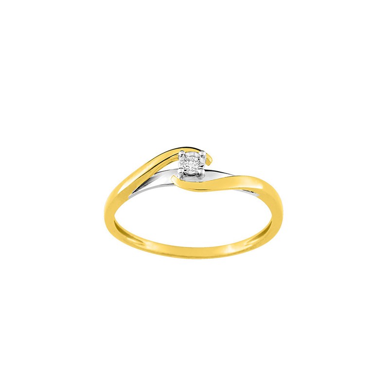 Bague Femme - Or 9 Carats - Diamant