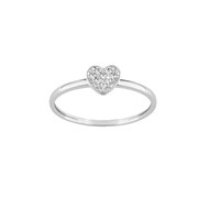 Bague coeur Femme - Or 9 Carats - Diamant 0.012 Carats