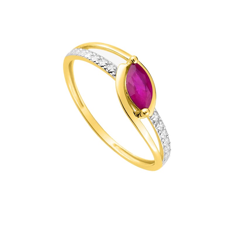 Bague Femme - rubis - Or 9 Carats - vue 2