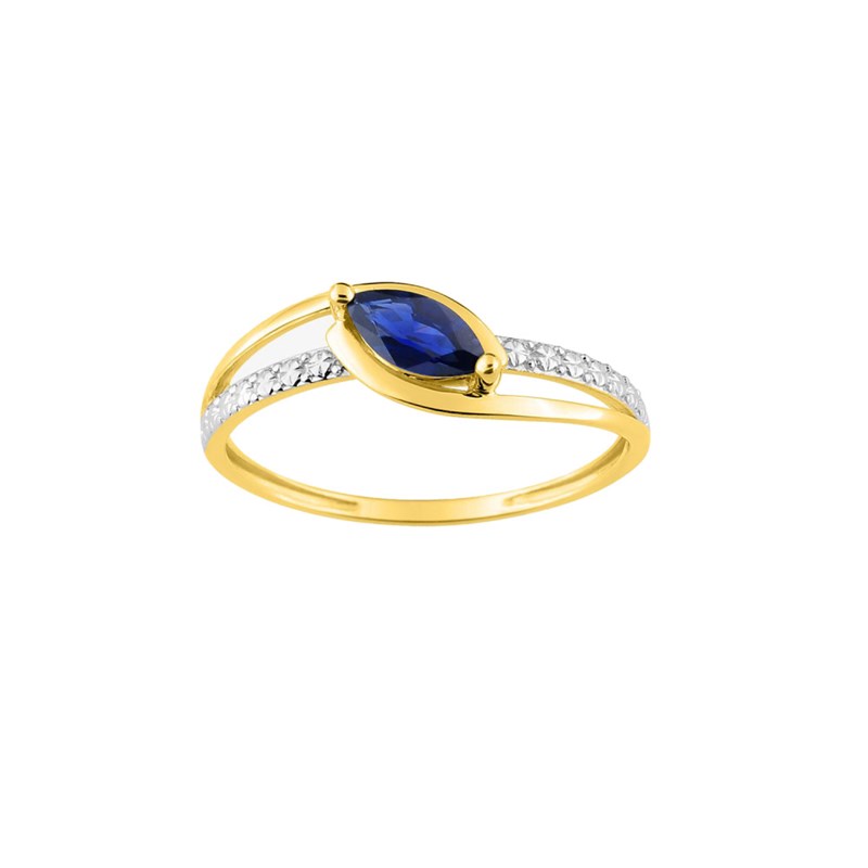 Bague Femme - saphir - Or 9 Carats