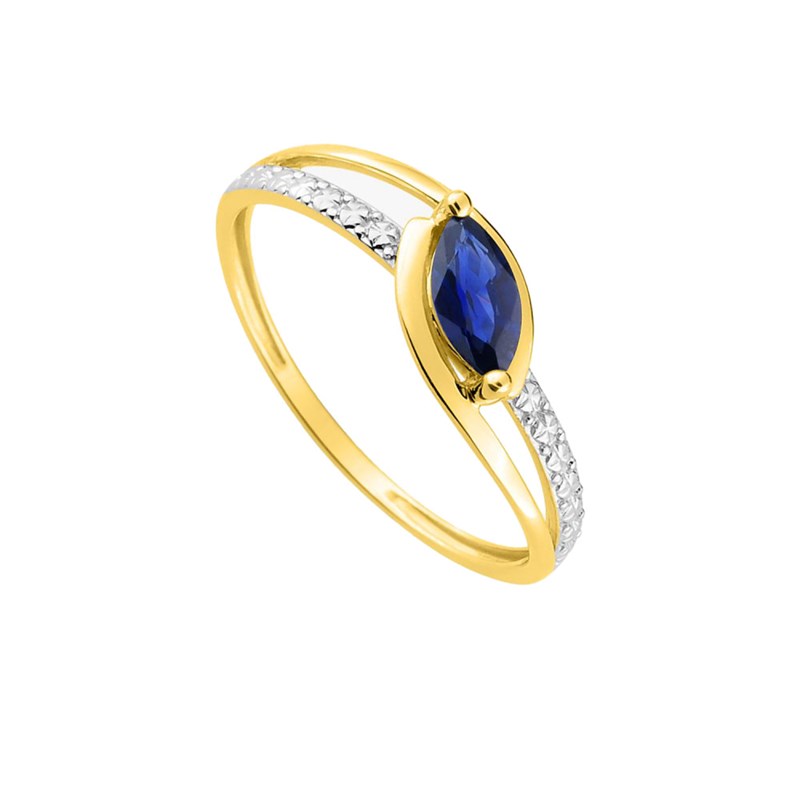 Bague Femme - saphir - Or 9 Carats - vue 2