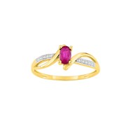 Bague Femme - rubis - Or 9 Carats