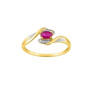 Bague Femme - rubis - Or 9 Carats