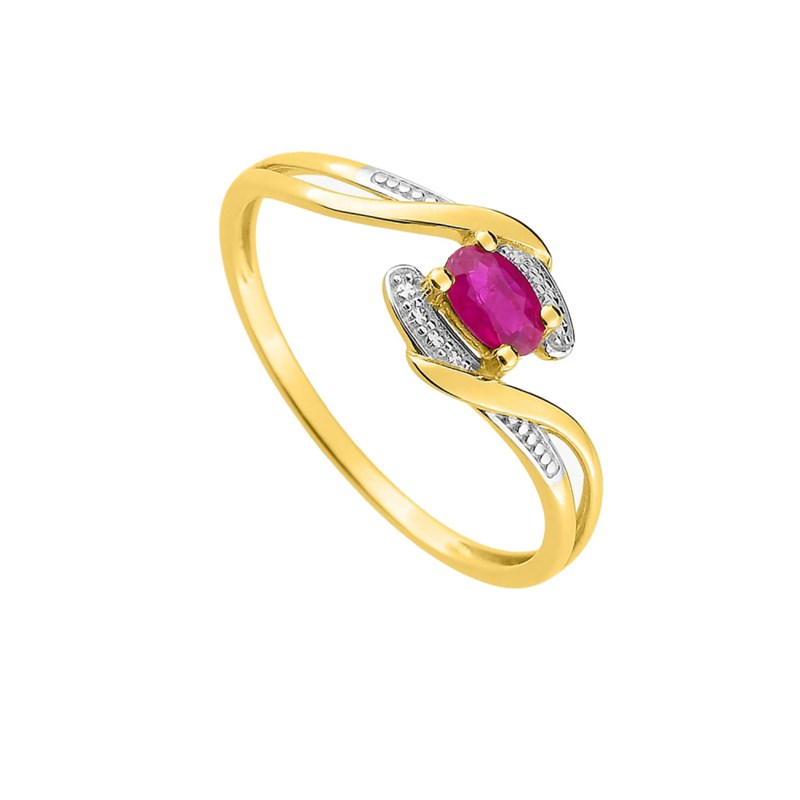 Bague Femme - rubis - Or 9 Carats - vue 2