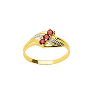 Bague Femme - rubis - Or 9 Carats