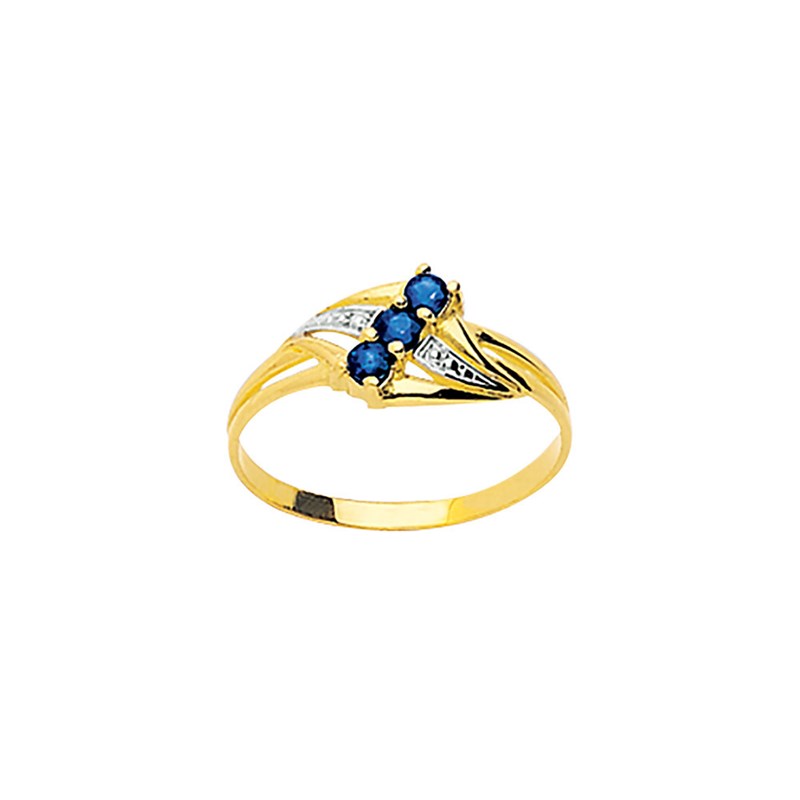 Bague Femme - saphir - Or 9 Carats