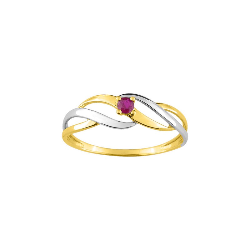 Bague Femme - rubis - Or 9 Carats