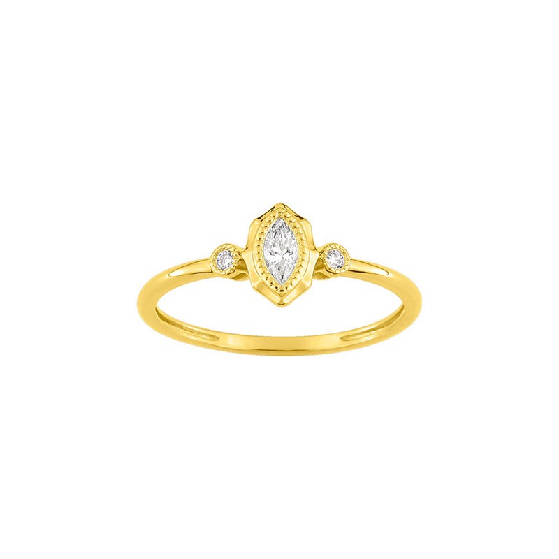 Bague Femme - Oxyde de zirconium - Or 9 Carats