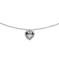 Collier coeur perlé en argent