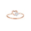 Bague coeur Femme - bicolore - Or 9 Carats - Diamant 0,005 Carats - vue V1