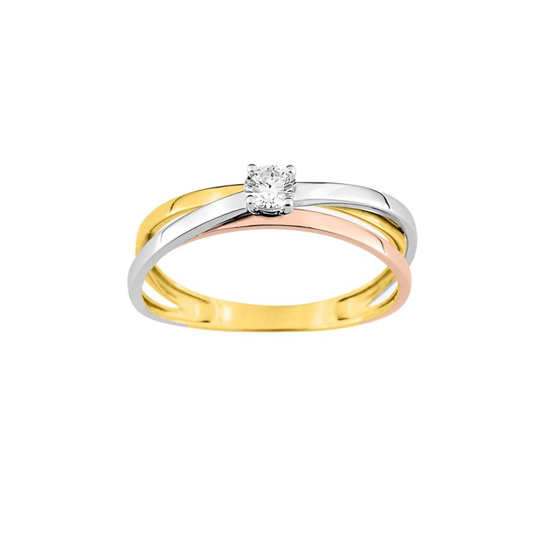 Bague Femme - Oxyde de zirconium - Or 9 Carats