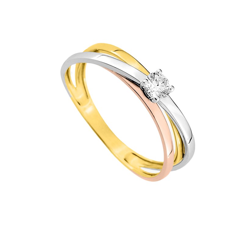 Bague Femme - Oxyde de zirconium - Or 9 Carats - vue 2