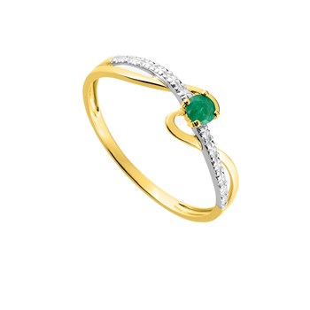Bague femme - émeraude - Or 9 Carats