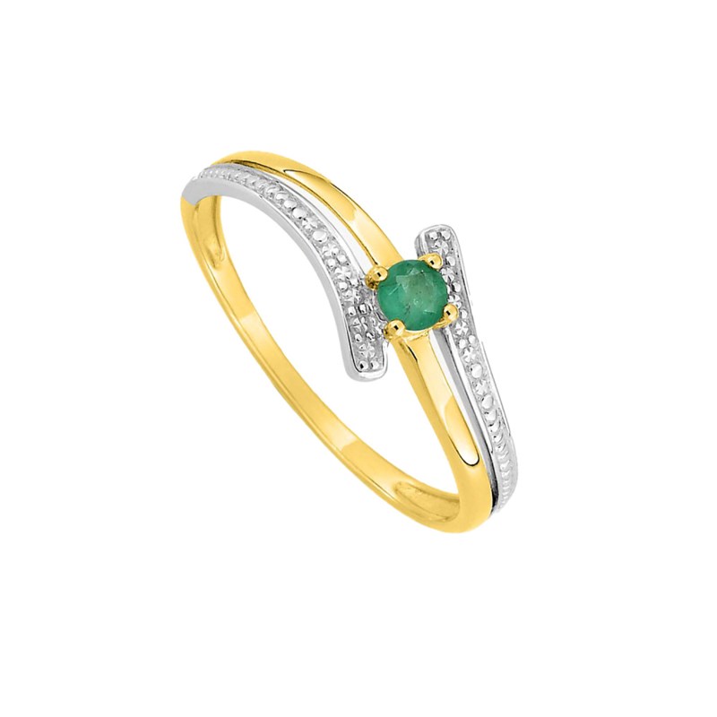 Bague femme - émeraude - Or 9 Carats - vue 2