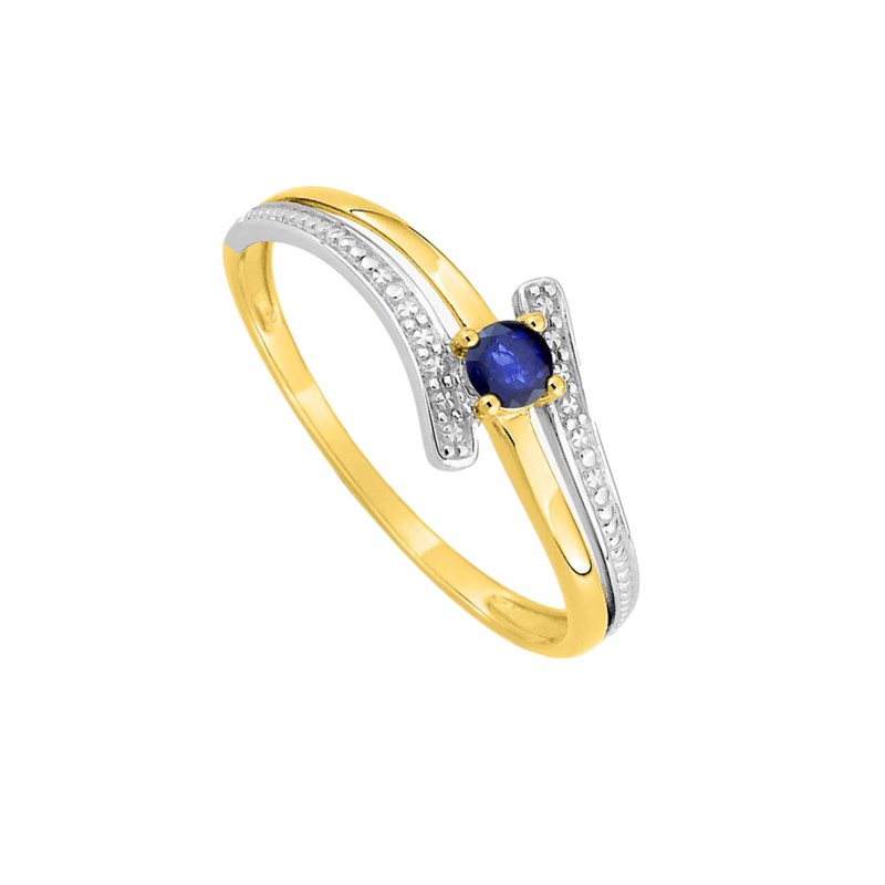 Bague femme - saphir - Or 9 Carats - vue 2