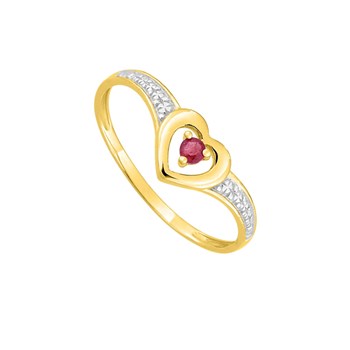 Bague femme - rubis - Or 9 Carats